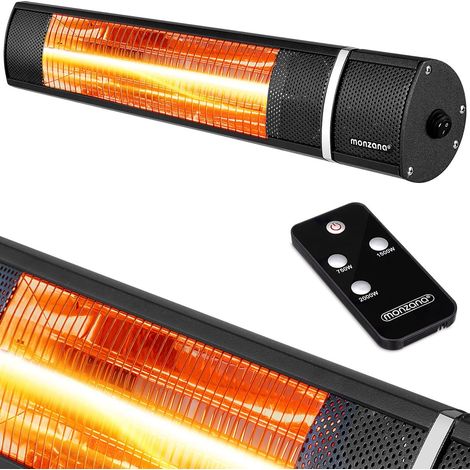 Calentador de patio infrarrojo para exteriores, 2000 W, negro, IP55 (1/5)