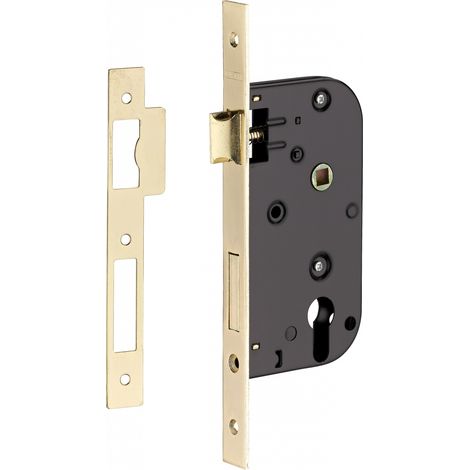 Serratura da incasso a cilindro per porta d'ingresso, asse 50mm, piastra quadra - THIRARD
