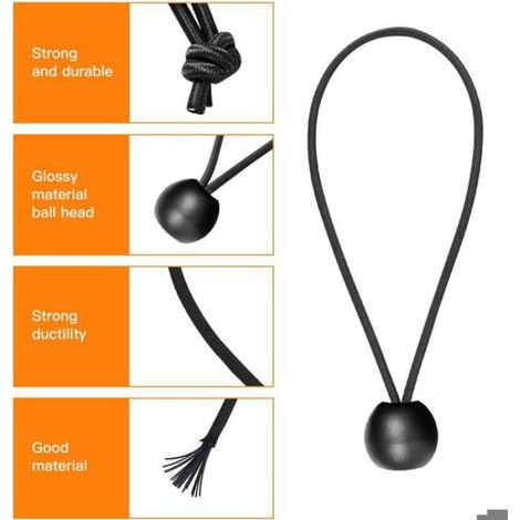 Tendeur Élastique Bache - 15 Cm - Caoutchouc Haute Qualité - Pour Camping Pavillon Trampoline - Lot De 50 Pièces (1/5)