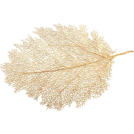Lot de 6 Dessous d'Assiette de Présentation Feuille Dorée en Plastique 40 x 57 x 31 cm - PANGIVO (1/4)