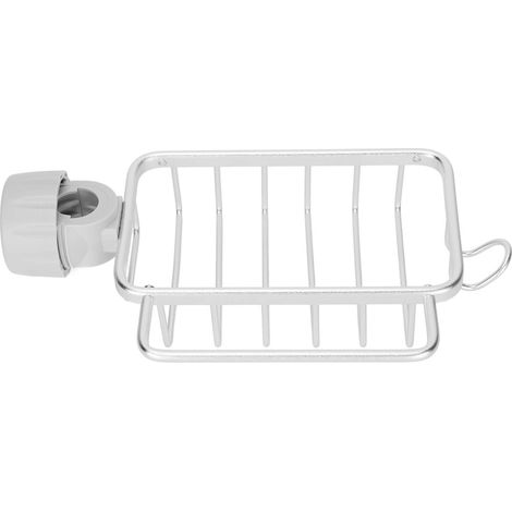 Étagère de rangement pour robinet de cuisine, porte-éponge, égouttoir suspendu avec étagère à serviettes pour évier de cuisine, couleur argent. (1/5)