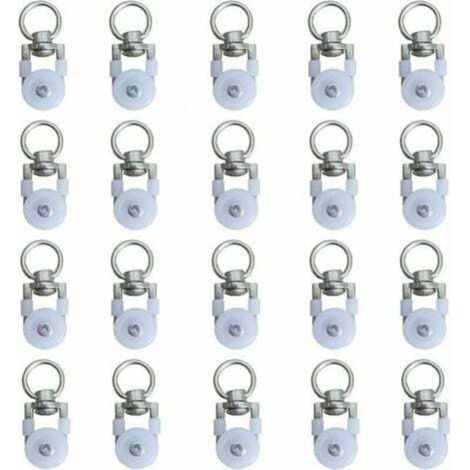 [JAMAIS UTILISÉ] 20pcs Rouleaux de Rail de Rideaux,Rouleaux de Rail,Rouleaux de Tringle à Rideaux GlissièRes,Poulie Silencieuse,Rail de Rideaux FenêTre Double Rail Rouleau,pour Rails de Rideau de Wind (1/4)