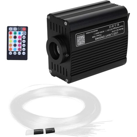Kit a fibra ottica da 16 W – RGBW – APP + telecomando a 28 tasti – Plafoniera a stella – Cavo da 2 m, 150 pezzi – Effetto scintillante
