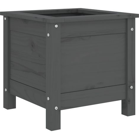 Maison Exclusive - Fioriera da Giardino Grigia 40x40x39 cm Legno Massello di Pino