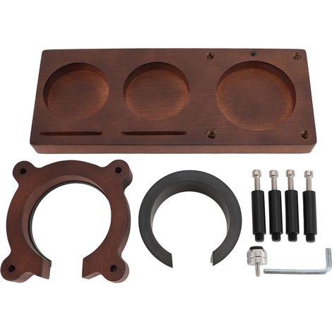 Portafilter Holder en Bois Massif Universel - Station de Pressage pour Tamper 51/53/58 mm (1/5)
