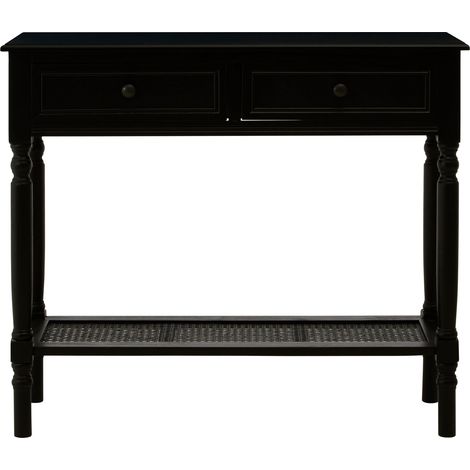 Interiors by Premier Black Console Table for Hallway, Pine Wood Table for Home Décor, Wood Table with 2 Drawers for Office