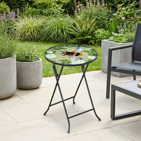 Haxton Bumble Bee Glass Garden Table (1/2)