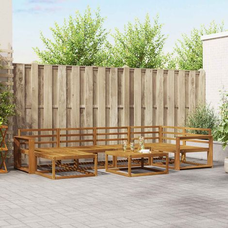 Outdoor-Sofagarnitur 7 pcs Natur Massivholz Akazie