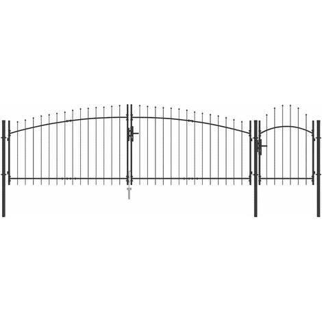 vidaXL Porte de Jardin Woerden Gris 125 x 500 cm Acier