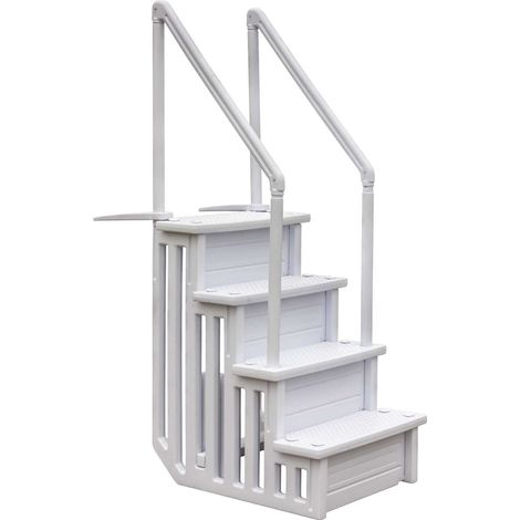 GRE – Échelle intérieure pour piscine enterrée – 4 marches non glissantes – Matériau polyéthylène haute densité – Installation facile et sécurisée