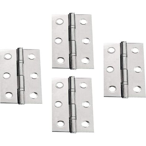 Stainless Steel Hinges - Hinges for Cupboard Doors Hinges Furniture Hinges Folding Hinges for Drawer Box Window, Silver, 3 Inches (70 x 44 x 1.2 mm) (1/5)