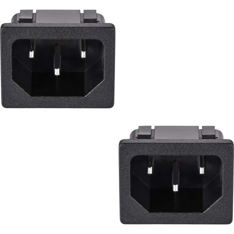 2pcs adaptateurs de prise d'alimentation C14 pour montage sur panneau (AC-05)  250 V, 10 A, 3 broches — Connecteur d'entrée secteur IEC droit