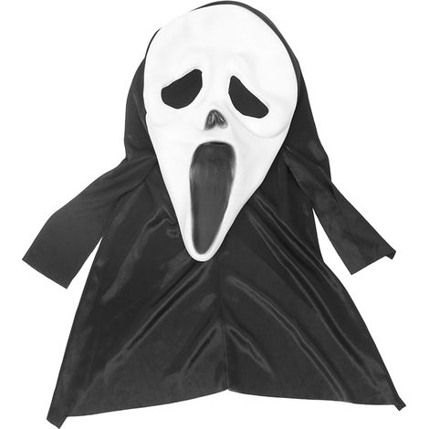 Coiffe Scream en latex, tête de mort effrayante, coiffe intégrale de fantôme hurlant pour Halloween, type C (1/5)