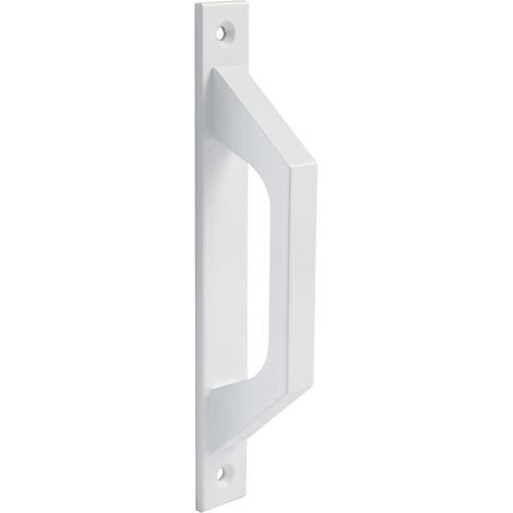 Maniglia destra in alluminio bianco per porte scorrevoli o a battente - 198 x 25 x 40 mm. Maniglia destra funzionale e comoda. (1/4)