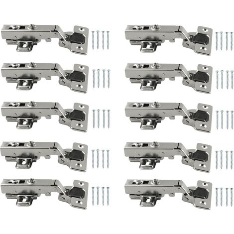 vasalat Topfband für Eckanschlag mit Dämpfung Softclose und Grundplatte Inhalt: 10 Stück Topfscharniere