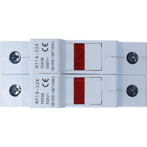 Support de fusible solaire/photovoltaïque RT18-32(X), bipolaire, DC 1 000 V 32 A, avec indicateur, base de sécurité fiable pour fusible ST-10PV 10 x 38 mm. (1/5)