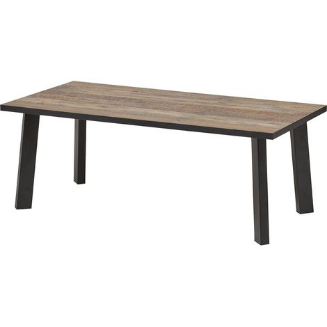 Table basse plateau aspect bois rustique pieds métal - CHIARA (1/4)
