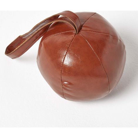 HOMESCAPES Cale-porte en simili cuir marron (1/4)