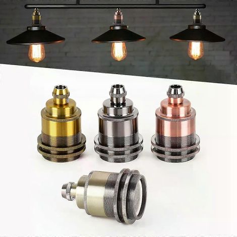 Vintage-Lampe mit E27-Sockel, hitzebeständig, DIY-Pendelleuchte aus Messing und Keramik, antike Lampenfassung aus Porzellan (1/4)