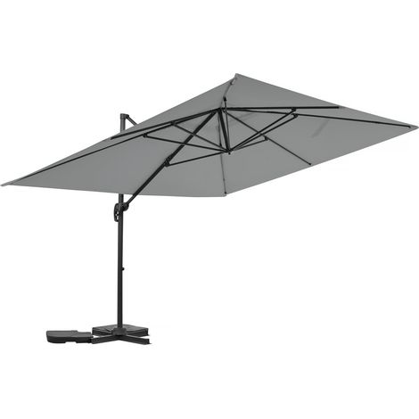 Parasol de jardín voladizo de aluminio "Sky 4" - 3 x 4 m - Gris (1/4)