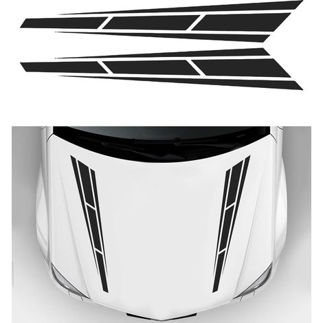 CCYKXA Set of 2 stripe stickers suitable for most cars, SUVs, trucks and off-road vehicles (Black) (1/5)