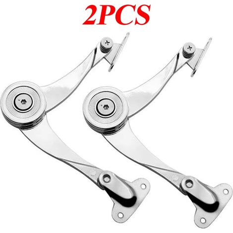 (2 pièces - A) Charnières hydrauliques à arrêt aléatoire pour porte de placard de cuisine, charnières polies réglables, support de rabat relevable pour meubles (1/5)