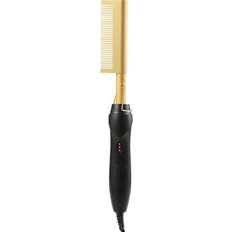 Brosse chauffante en cuivre sèche et humide, lisseur boucleur 2 en 1, peigne thermique amélioré, prise UE (1/5)