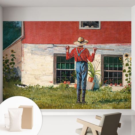 Papier peint intissé avec imprimé installation simple qualité excellente sans désordre - Colle incluse gratuite Scène champêtre 152x104 cm (1/5)