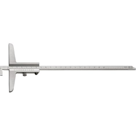 Fortis Tiefenmessschieber mit abgesetzter Messstange 200mm 1/50 (1/5)
