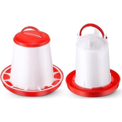 Kit de Mangeoire et Abreuvoir pour Poussins Mangeoire pour Volaille Fontaine de Volaille en Plastique Abreuvoir de Volaille, Set d’Abreuvoir de 1 L et Mangeoire de 1 Kg (1/5)