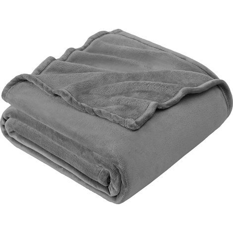 Couverture Polaire pour canapé - Chaude et Douce - pour canapé, lit, Fauteuil, Toutes Saisons - Lit Simple - 130 x 160 cm - Gris