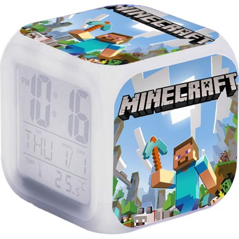 Minecraft Wecker Coolie Fear Cartoon LED numérique couleur horloge lumineuse Geburtstagsgeschenk Weihnachtsgeschenk - Dontodent (1/5)