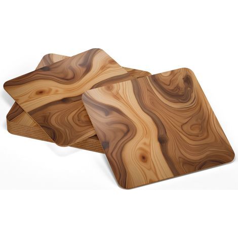 Set mit 4 Untersetzern aus Holz (1/2)