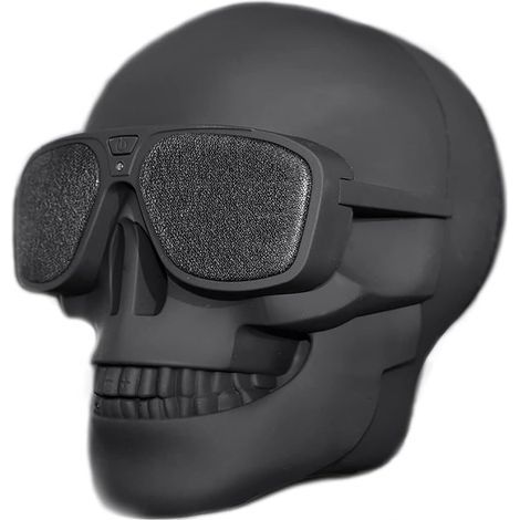 Altoparlante Bluetooth Wireless Skull, Altoparlanti Stereo Portatili, Doppio Altoparlante Esclusivo con Modalità Privata USB Audio, Adatto per Feste al Coperto e all'Aperto, Nero (1/5)