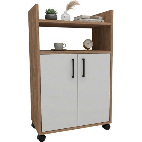 Armadio Multiuso 2 Ante Marzi, 4 Ripiani, 2 Ante, 3 Vani, 60x97h cm Marrone Rovere