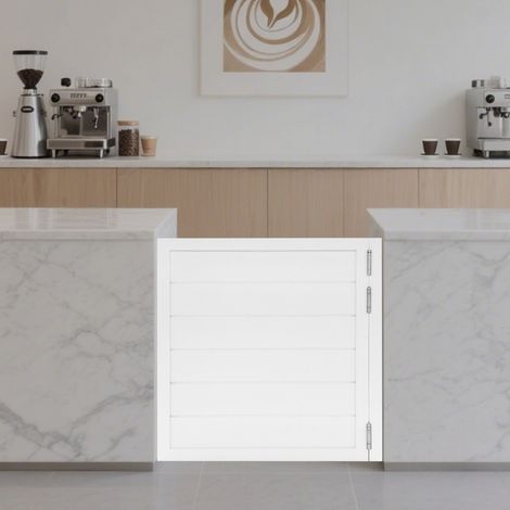 【Maison connectée】Portes de café battantes avec 3 charnières, demi-porte de séparation intérieure en bois pour cuisine, entrée de magasin, pub, porche (90 x 90 cm,blanc) (1/5)