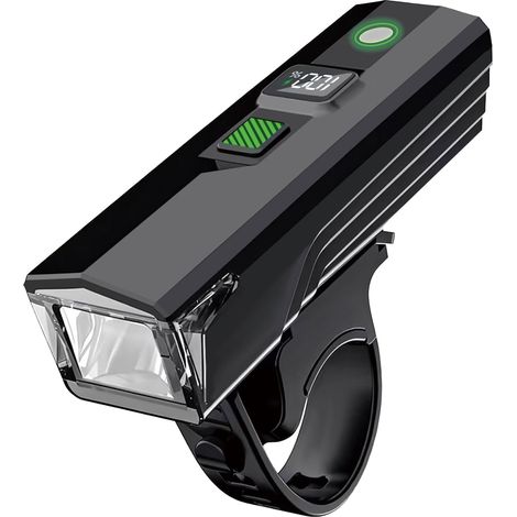 Faro anteriore a LED per bicicletta, sensore di luce automatico, 400 lumen, ricaricabile, display digitale, impermeabile IP65, fino a 12 ore di autonomia. (1/5)
