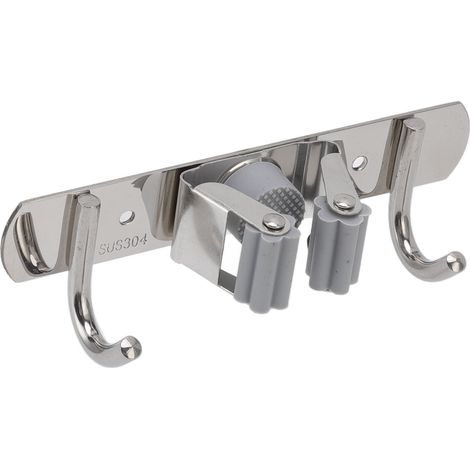 Wandmontierter Mopphalter, Aufhängehaken, Moppclip für Balkon, ohne Perforationen. (1/5)