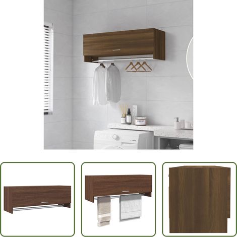 Kleiderschrank Braun -  Kleiderschrank Braun Eichen-Optik 100x32,5x35 cm Holzwerkstoff (1/5)
