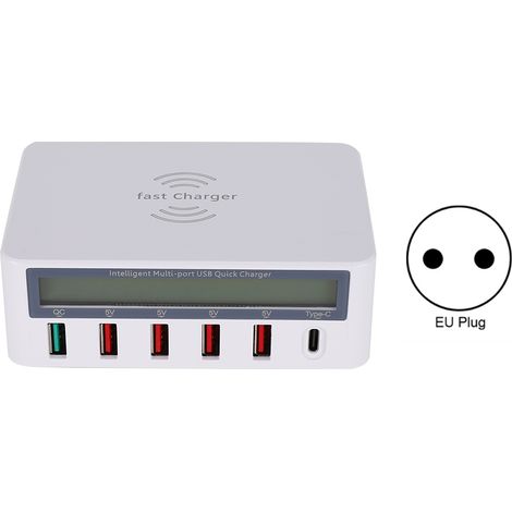 Adaptateur Secteur USB3.0 avec Charge Rapide et Charge Sans Fil 100-240V Blanc UE (1/5)