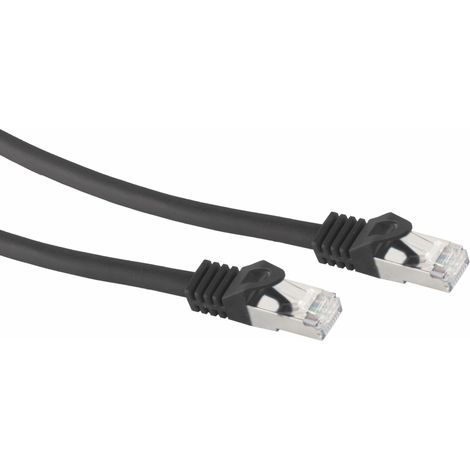S-IMPULS RJ45 Patchkabel S/FTP (PIMF), m. CAT.7 Rohkabel, 7,5 m, schwarz