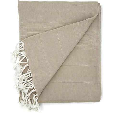 Echarpe Multi-usages, Couverture de lit, Housse de canapé - Beige - 260 x 230cm (1/5)