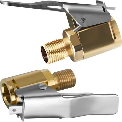 Adaptateur de Valve de Pneu de Voiture, 2pcs Embouts de Gonflage en Laiton (1/5)