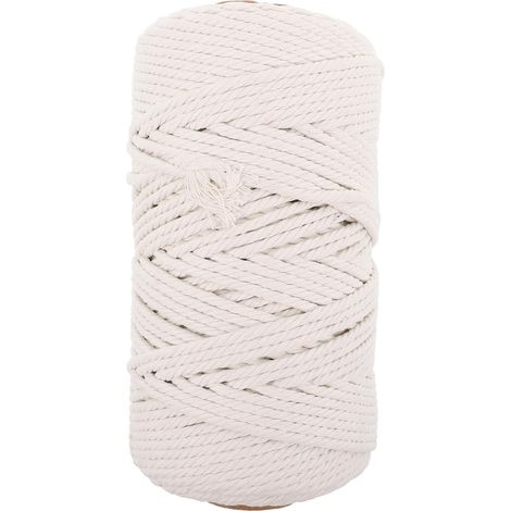 Corde de macramé : Corde en Coton pour la Confection d'attrape-rêves - 4 mm x 218 Yards (199 m) - Cordon tressé - Décoration Murale bohème pour la Maison (1/5)