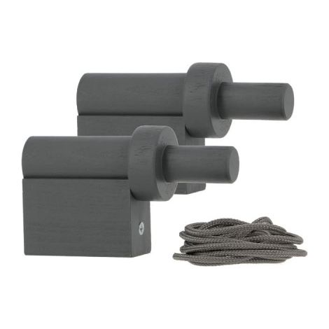 Juego de 2 soportes de madera y juego de drizas MOBOIS boreal - gris - 1024368
