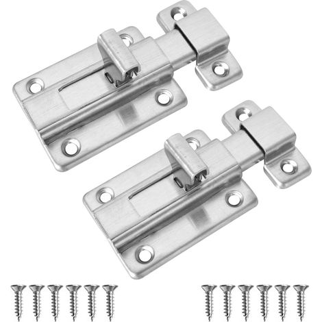 2 Pièces Verrou Porte, 2 Pouces Porte Loquet en Acier Inoxydable Serrure de Porte, Loquets de Porte de Sécurité, Loquet Coulissant, Loquet de Sécurité Verrou, pour porte de jardin, toilettes (1/5)