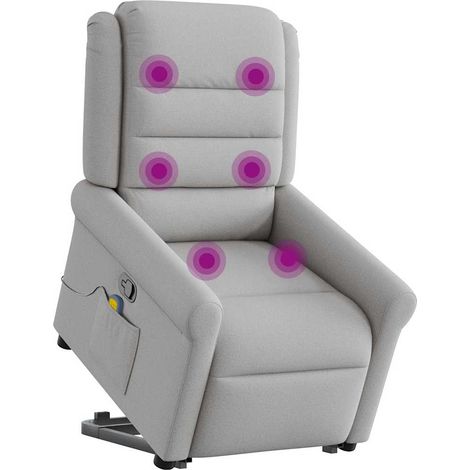 Maison Exclusive - Massagesessel mit Aufstehhilfe Wolkengrau Stof