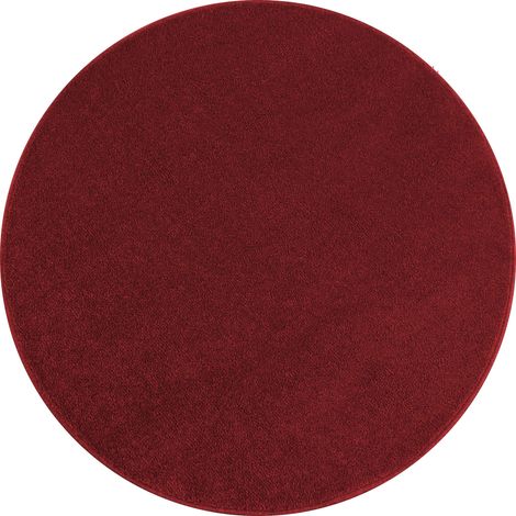 Tapis Rond uni de Salon Chambre Relax Sobre et Epuré (Rouge - 160x160cm) (1/4)