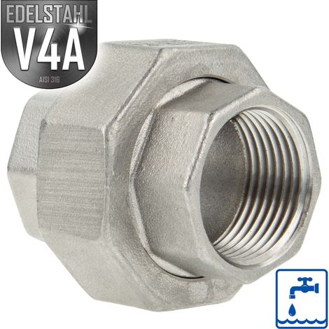 ES Verschraubung konisch dichtend Edelstahl V4A (AISI 316), IG/IG, Typ 340, 1/4 Zoll (1/4)