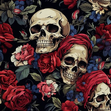 Tela Oxford decorativa para exteriores - Motivo de calavera I DX4218 (1/5)